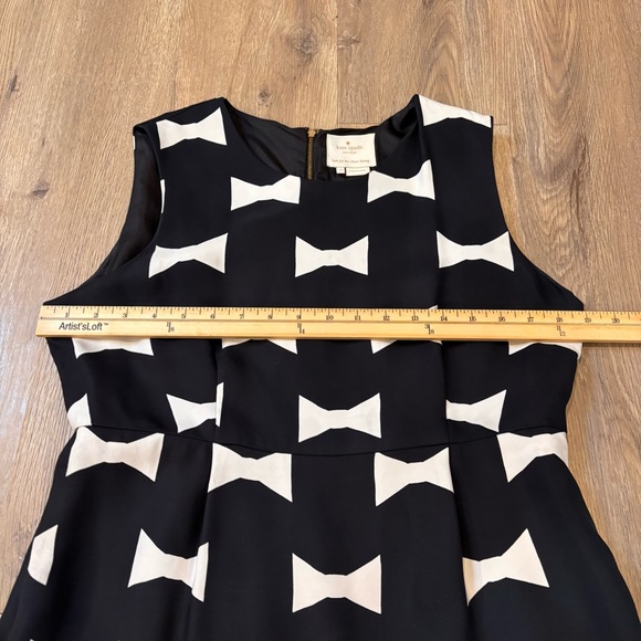 Kate Spade Women’s Cora Bow AOP Midi Shift Dress Viscose Black White Size 12 - Picture 11 of 12